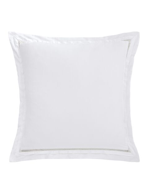 Taie d'oreiller en coton 120 fils brodé neige