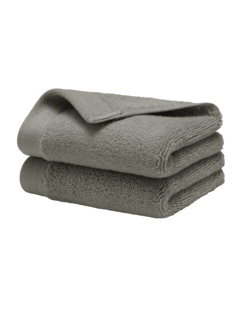 Lot de 2 serviettes invité en coton Softy ardoise - 30 x 50 cm