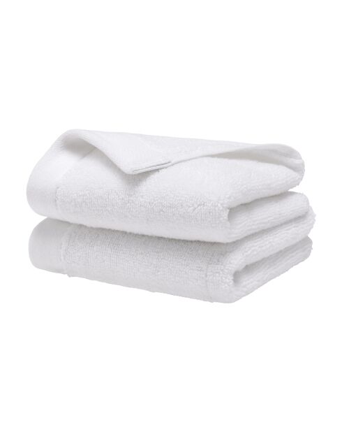 Lot de 2 serviettes invité en coton Softy neige - 30 x 50 cm
