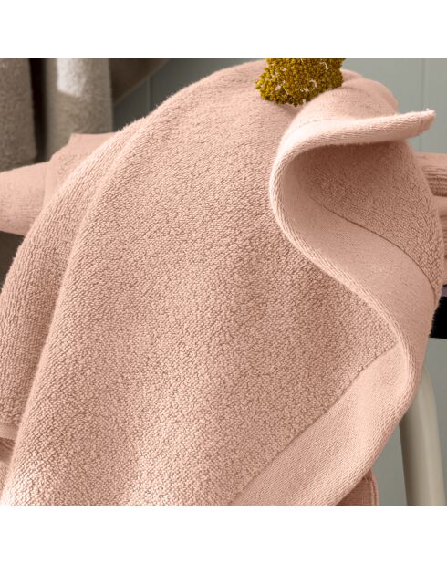 Serviette de toilette en coton Softy rose poudre - 50 x 100 cm
