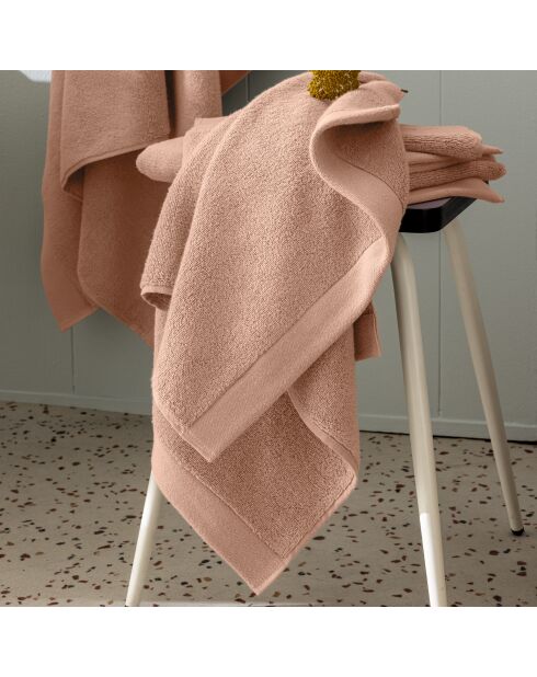 Serviette de toilette en coton Softy rose poudre - 50 x 100 cm