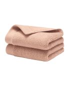 Lot de 2 serviettes invité en coton Softy rose poudre - 30 x 50 cm