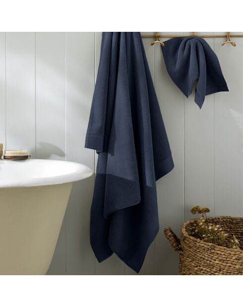 Drap de bain en coton Softy marine - 100 x 150 cm