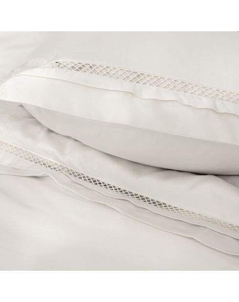 Parure de couette en coton Satin + 2 taies d'oreiller neige