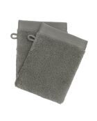 Lot de 2 gant de toilette en coton Softy ardoise - 15 x 21 cm