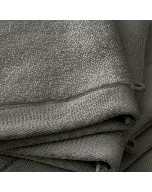 Lot de 2 gant de toilette en coton Softy ardoise - 15 x 21 cm