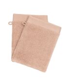 Lot de 2 gant de toilette en coton Softy rose poudre - 15 x 21 cm