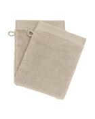 Lot de 2 gant de toilette en coton Softy naturel - 15 x 21 cm
