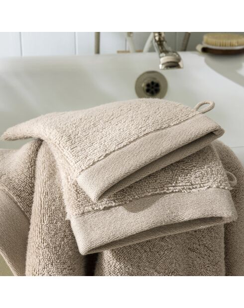 Lot de 2 gant de toilette en coton Softy naturel - 15 x 21 cm