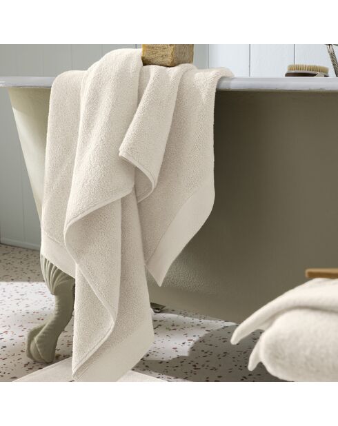 Drap de douche en coton Softy ivoire - 70 x 140 cm