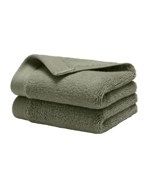 Lot de 2 serviettes invité en coton Softy romarin - 30 x 50 cm