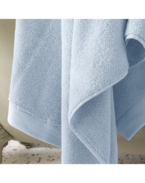 Drap de douche en coton Softy azur - 70 x 140 cm