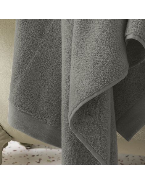 Drap de douche en coton Softy ardoise - 70 x 140 cm