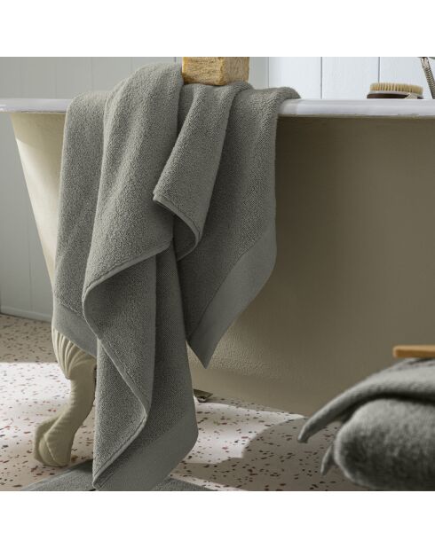 Drap de douche en coton Softy ardoise - 70 x 140 cm