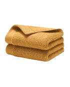 Lot de 2 serviettes invité en coton Softy ocre - 30 x 50 cm