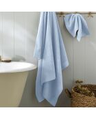 Drap de bain en coton Softy azur - 100 x 150 cm