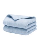 Lot de 2 serviettes invité en coton Softy azur - 30 x 50 cm