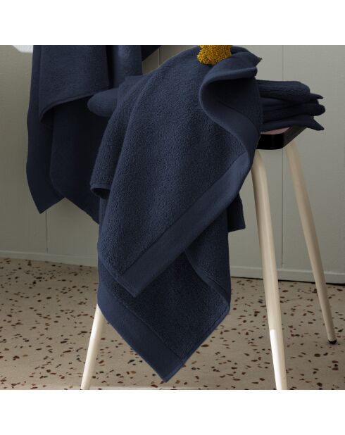 Serviette de toilette en coton Softy marine - 50 x 100 cm