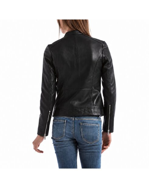 Veste en Cuir Euphrate noire