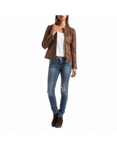 Lederjacke Euphrat in Cognac