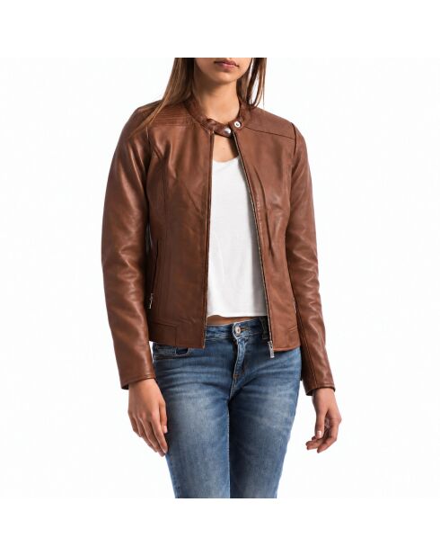 Lederjacke Euphrat in Cognac
