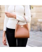 Bolso de mano Ada en piel avellana - 214 x 209 x 130 mm