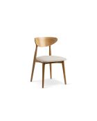 Lot de 2 chaises en chenille Leon beige - 47.5x48x79 cm