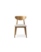 Lot de 2 chaises en chenille Leon beige - 47.5x48x79 cm