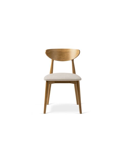 Lot de 2 chaises en chenille Leon beige - 47.5x48x79 cm