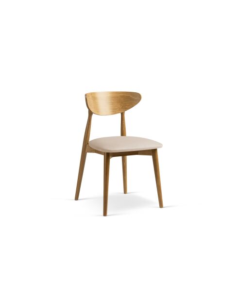 Lot de 2 chaises en velours Leon amande beige - 47.5x48x79 cm