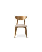 Set de 2 sillas Leon de terciopelo beige almendra - 47,5x48x79 cm