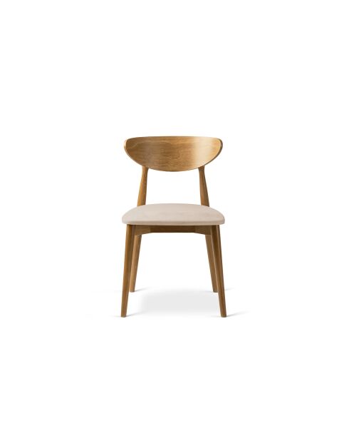 Lot de 2 chaises en velours Leon amande beige - 47.5x48x79 cm