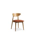 Lot de 2 chaises en chenille Leon orange - 47.5x48x79 cm