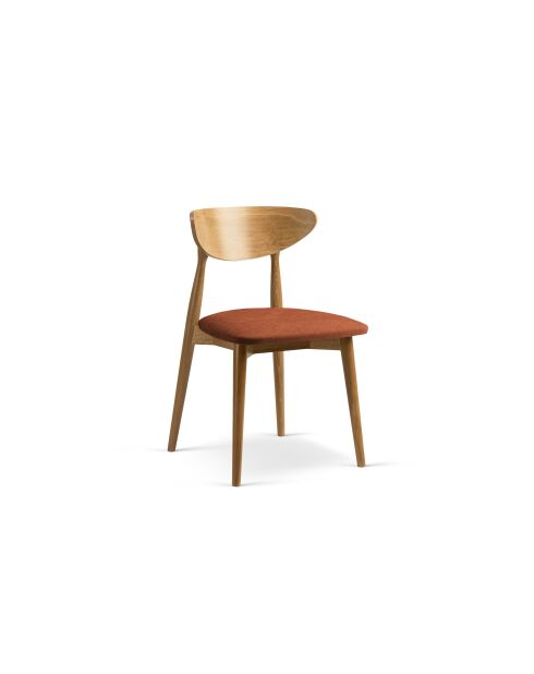 Lot de 2 chaises en chenille Leon orange - 47.5x48x79 cm