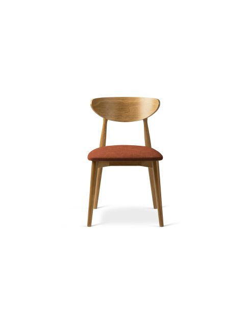 Lot de 2 chaises en chenille Leon orange - 47.5x48x79 cm