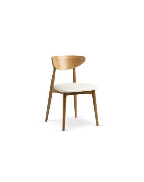 Lot de 2 chaises en velours Leon ivoire - 47.5x48x79 cm