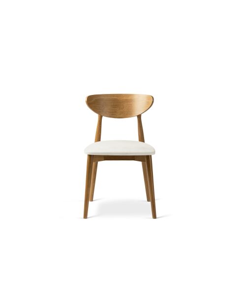 Lot de 2 chaises en velours Leon ivoire - 47.5x48x79 cm