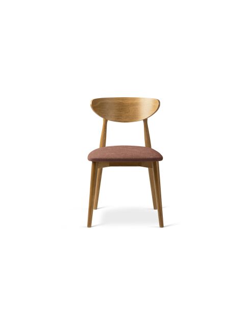 Lot de 2 chaises en chenille Leon rose foncé - 47.5x48x79 cm