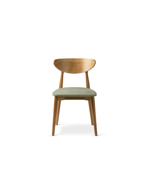 Lot de 2 chaises en velours Leon vert - 47.5x48x79 cm