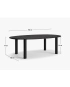 Table à manger 6 places Leon chêne noir - 180x100x76 cm