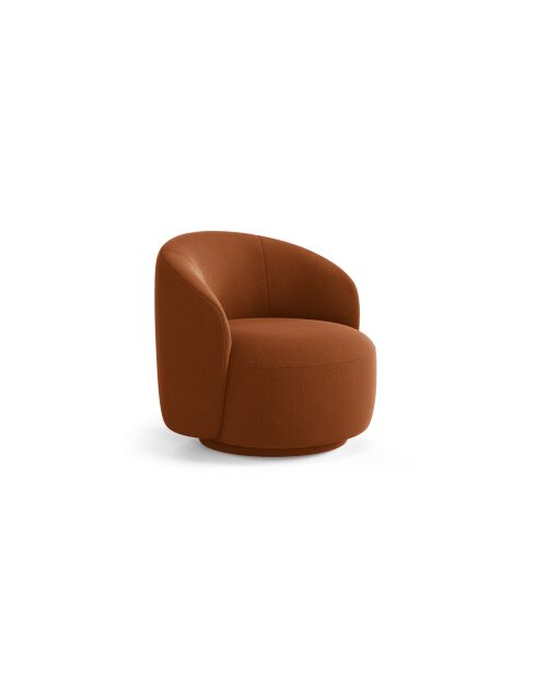 Fauteuil pivotant 1 place en tissu structurel Aureline brique - 86x83x76.5 cm