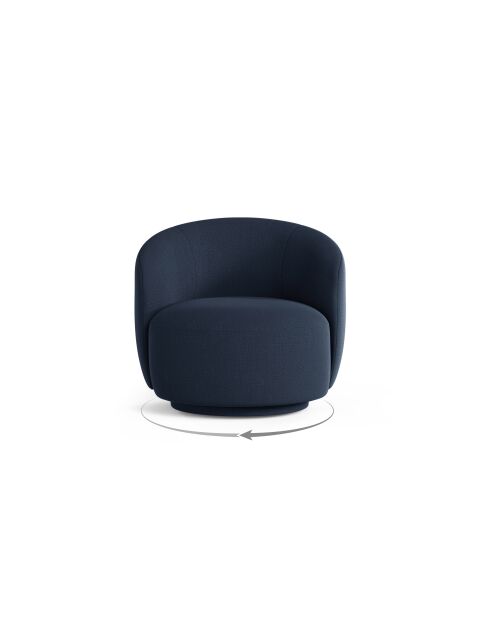 Fauteuil pivotant 1 place en tissu structurel Aureline bleu roi - 86x83x76.5 cm