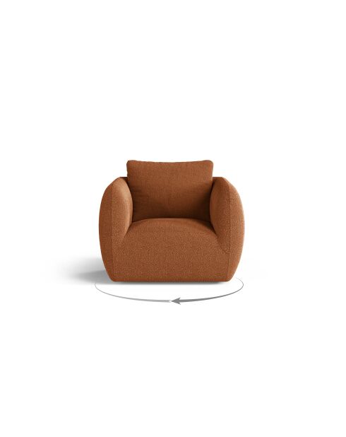 Fauteuil bouclé 1 place Bellamour terracotta - 95.5x87x80 cm