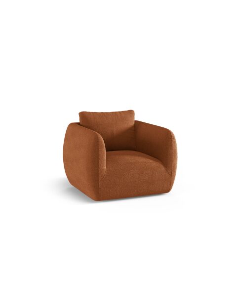 Fauteuil bouclé 1 place Bellamour terracotta - 95.5x87x80 cm