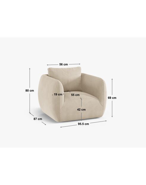 Fauteuil bouclé 1 place Bellamour terracotta - 95.5x87x80 cm