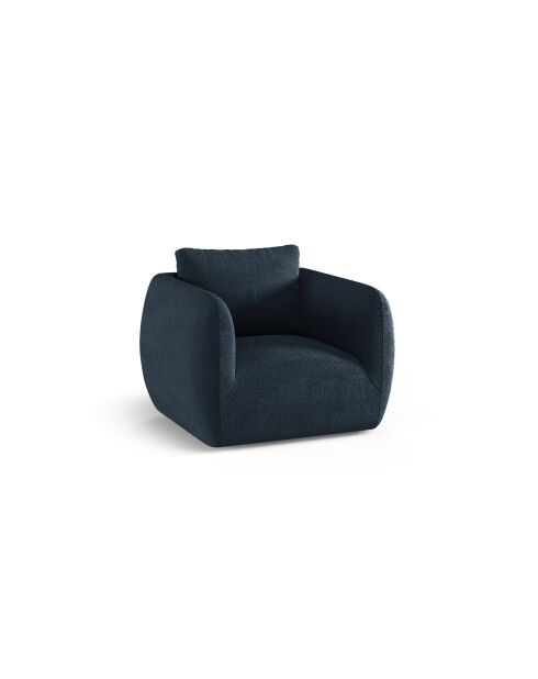 Fauteuil bouclé 1 place Bellamour bleu foncé - 95.5x87x80 cm