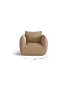 Fauteuil 1 place en velours Bellamour amande beige - 95.5x87x80 cm
