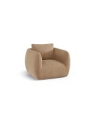 Fauteuil 1 place en velours Bellamour amande beige - 95.5x87x80 cm