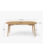 Table extensible 8 places Odeon chêne naturel - 110x110x76 cm