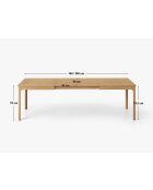 Table extensible 10 places Orsay chêne - 160x90x76 cm